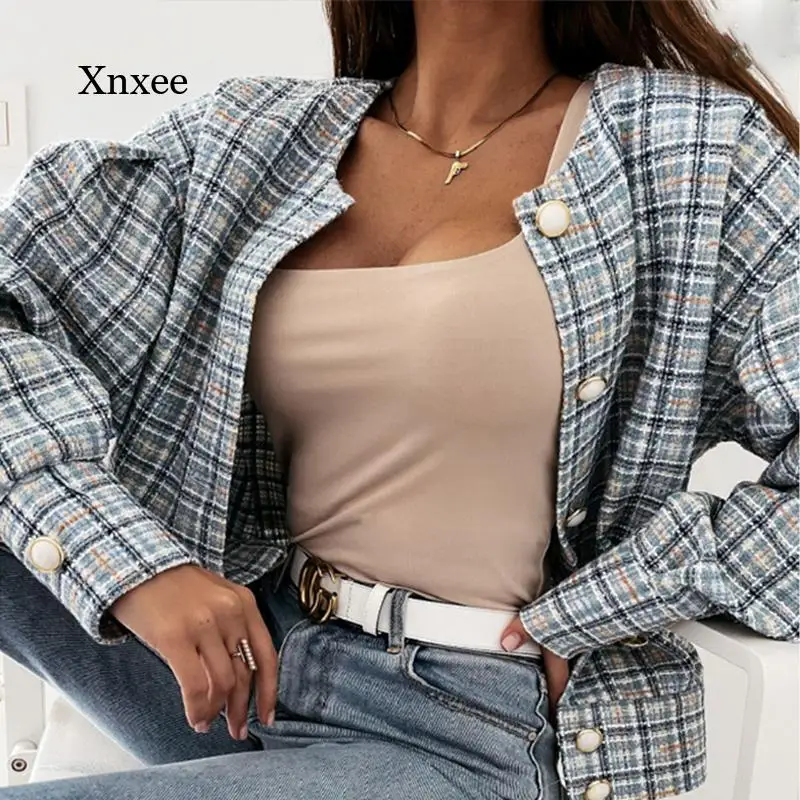 Harajuku Women Plaid Blazer Elegant Long Sleeve Coat Casual Office Cardigan Tops Spring Single Breasted Button Jacket Outerwear
Harajuku Women Plaid Blazer Elegant Long Sleeve Coat Casual Office Cardigan Tops Spring Single Breasted Button Jacket Outerwear