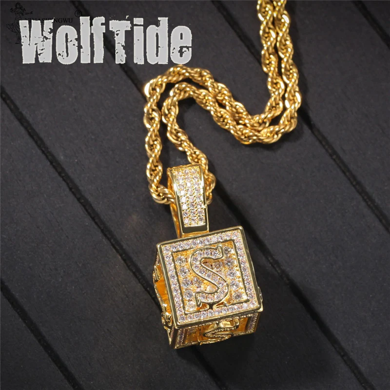 Bling Cubic Ziconia Dice Cube A-Z Initial Letter Pendant Necklace For Women and Men Hip Hop Golden Color Chains Jewelry Gift
Bling Cubic Ziconia Dice Cube A-Z Initial Letter Pendant Necklace For Women and Men Hip Hop Golden Color Chains Jewelry Gift