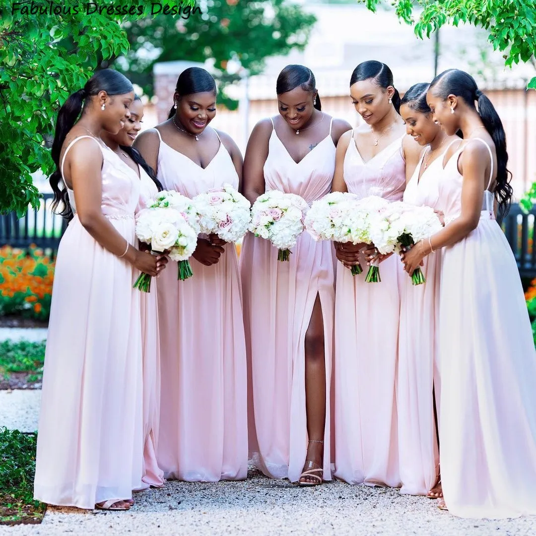 Fashion Blushing Pink Bridesmaid Dresses Women Long A-line V-neck Crystal Bridal Party Dress Split Sheer Backless Maid Of Honor
Fashion Blushing Pink Bridesmaid Dresses Women Long A-line V-neck Crystal Bridal Party Dress Split Sheer Backless Maid Of Honor