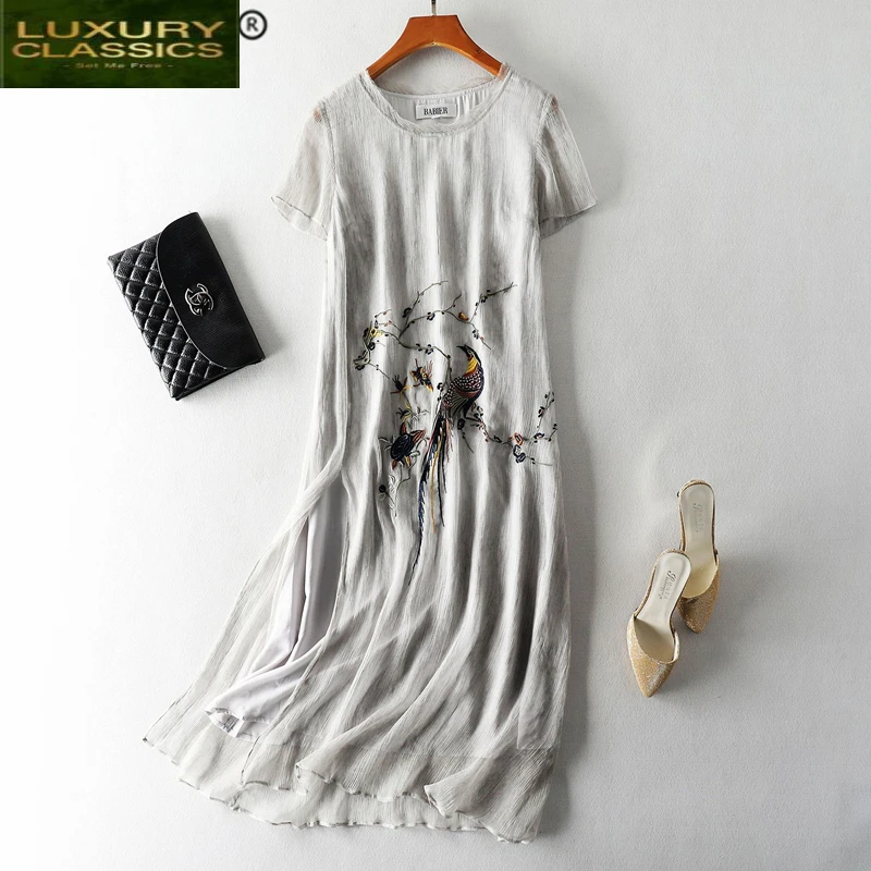 Dress Silk Summer Real Women Vintage Long Embroidery Floral Dresses Femela Elegant Vestidos Ladies Evening Party Dress 10
Dress Silk Summer Real Women Vintage Long Embroidery Floral Dresses Femela Elegant Vestidos Ladies Evening Party Dress 10