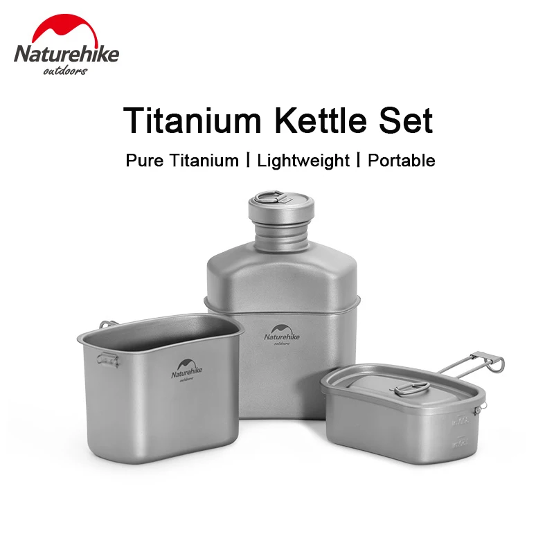 Naturehike Titanium Picnic Set Multifunction Camping Folding Lunch Box Hanging Pot Water Bottle 3-in-1 Set Outdoor Equipment
Naturehike Titanium Picnic Set Multifunction Camping Folding Lunch Box Hanging Pot Water Bottle 3-in-1 Set Outdoor Equipment