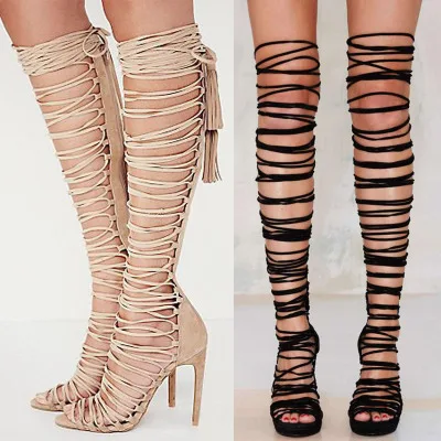 Sexy Lace Up Over Knee High Gladiator Sandals Women Thin High Heels Sandals Cross Strappy Thigh High Summer Boots Shoes Woman
Sexy Lace Up Over Knee High Gladiator Sandals Women Thin High Heels Sandals Cross Strappy Thigh High Summer Boots Shoes Woman