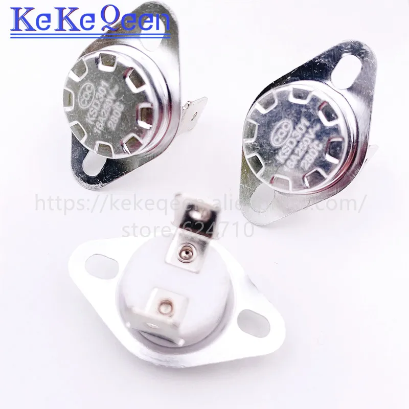 KSD301 250V 16A 280Celsius Degree 230degc 90 angle feet Normally Close Thermal Control Switch
KSD301 250V 16A 280Celsius Degree 230degc 90 angle feet Normally Close Thermal Control Switch