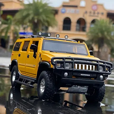1:32 HUMMER H2 liga modelo de carro diecasts & brinquedo metal veículos off-road modelo de carro simulação som luz coleção crianças brinquedos presente