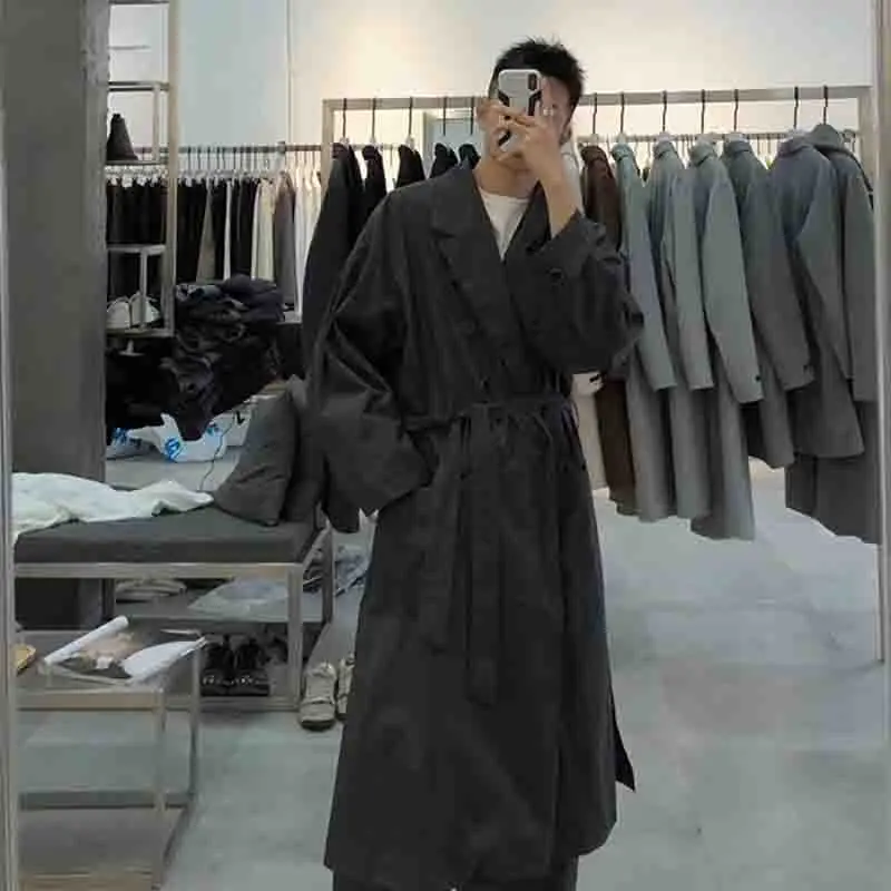 Japanese yuppie style double breasted long coat youth autumn new Korean windbreaker man
Japanese yuppie style double breasted long coat youth autumn new Korean windbreaker man
