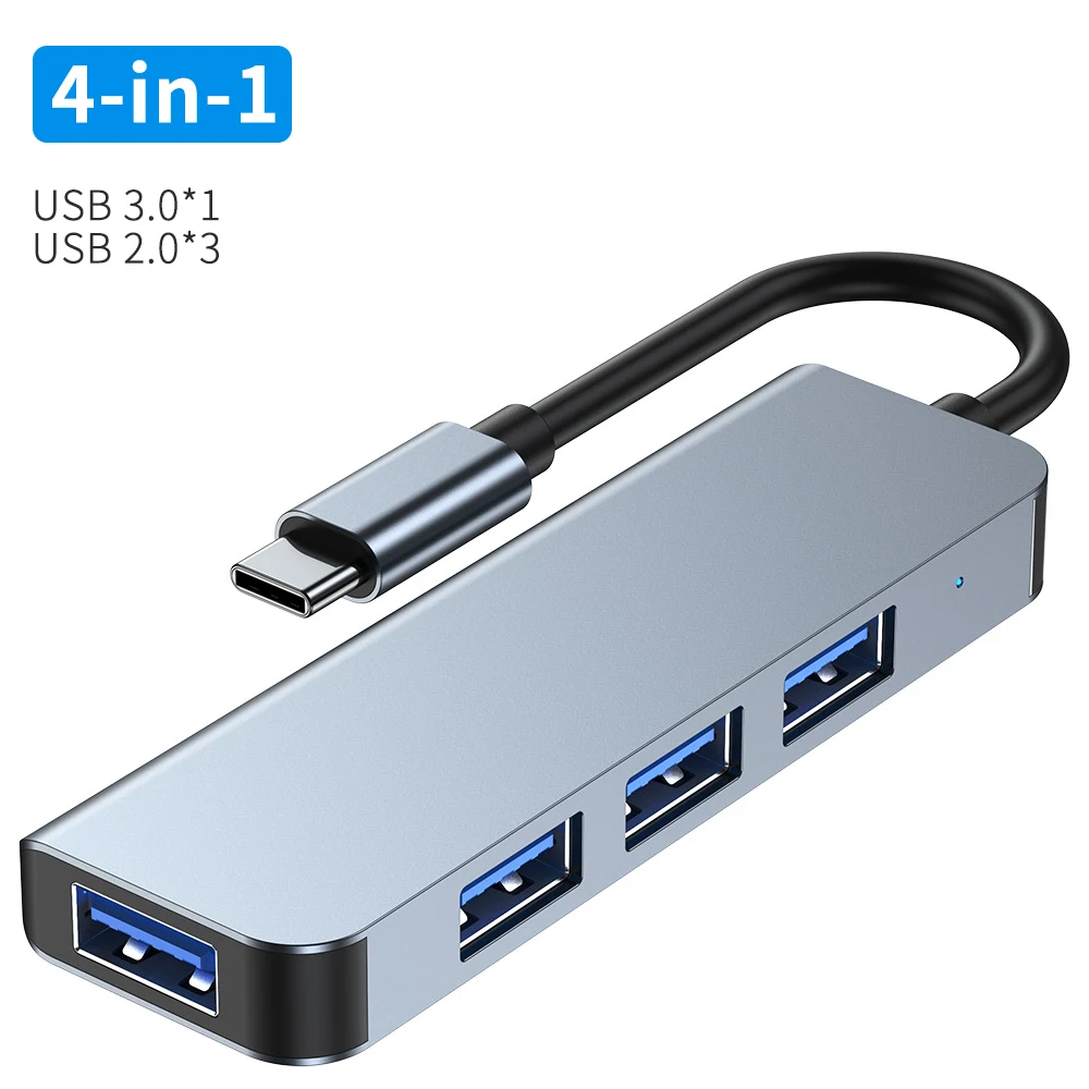 Aluminum 4 in 1 Type C To Multi USB 3.0 2.0 Usb Hub Docking Station For Macbook Laptop Phone
Aluminum 4 in 1 Type C To Multi USB 3.0 2.0 Usb Hub Docking Station For Macbook Laptop Phone