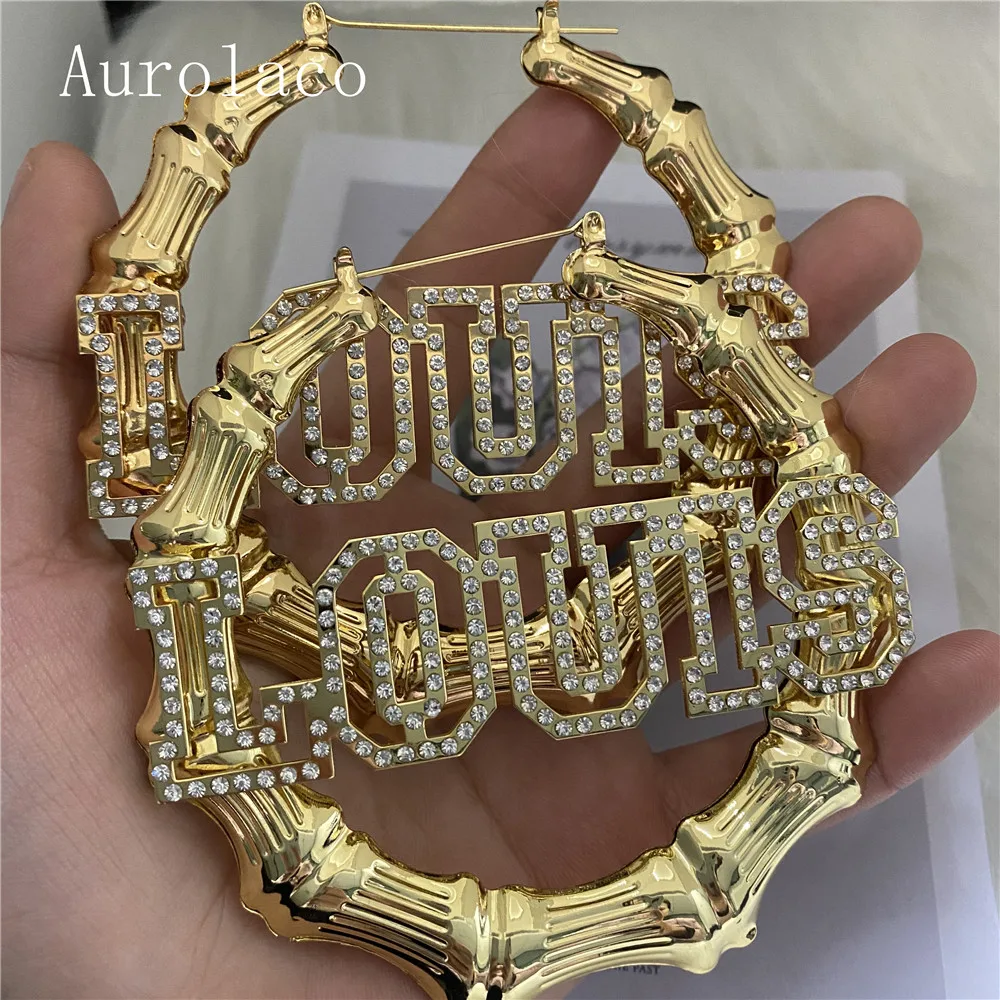 AurolaCo Custom Name Earrings with Diamonds Hiphop Sexy Bamboo Bling Bling Earrings Stainless Steel Jewelry Holiday Gift
AurolaCo Custom Name Earrings with Diamonds Hiphop Sexy Bamboo Bling Bling Earrings Stainless Steel Jewelry Holiday Gift