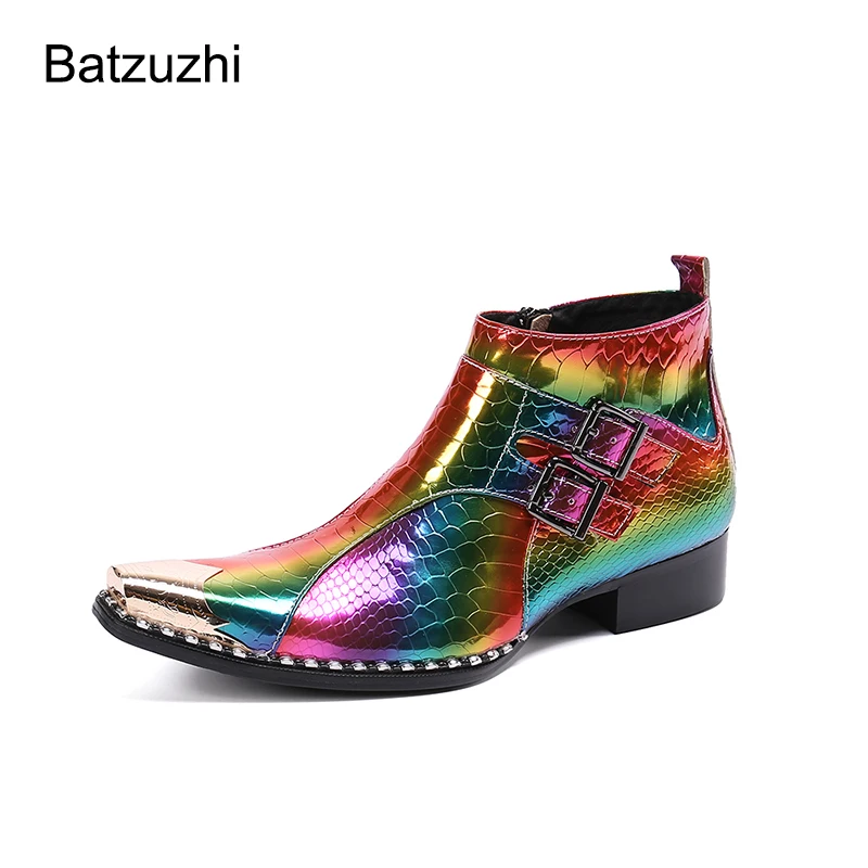 Batzuzhi Pointed Metal Toe Leather Ankle Boots Men New Design Men's Boots Color Party, Wedding Boots for Men Botas Hombre
Batzuzhi Pointed Metal Toe Leather Ankle Boots Men New Design Men's Boots Color Party, Wedding Boots for Men Botas Hombre