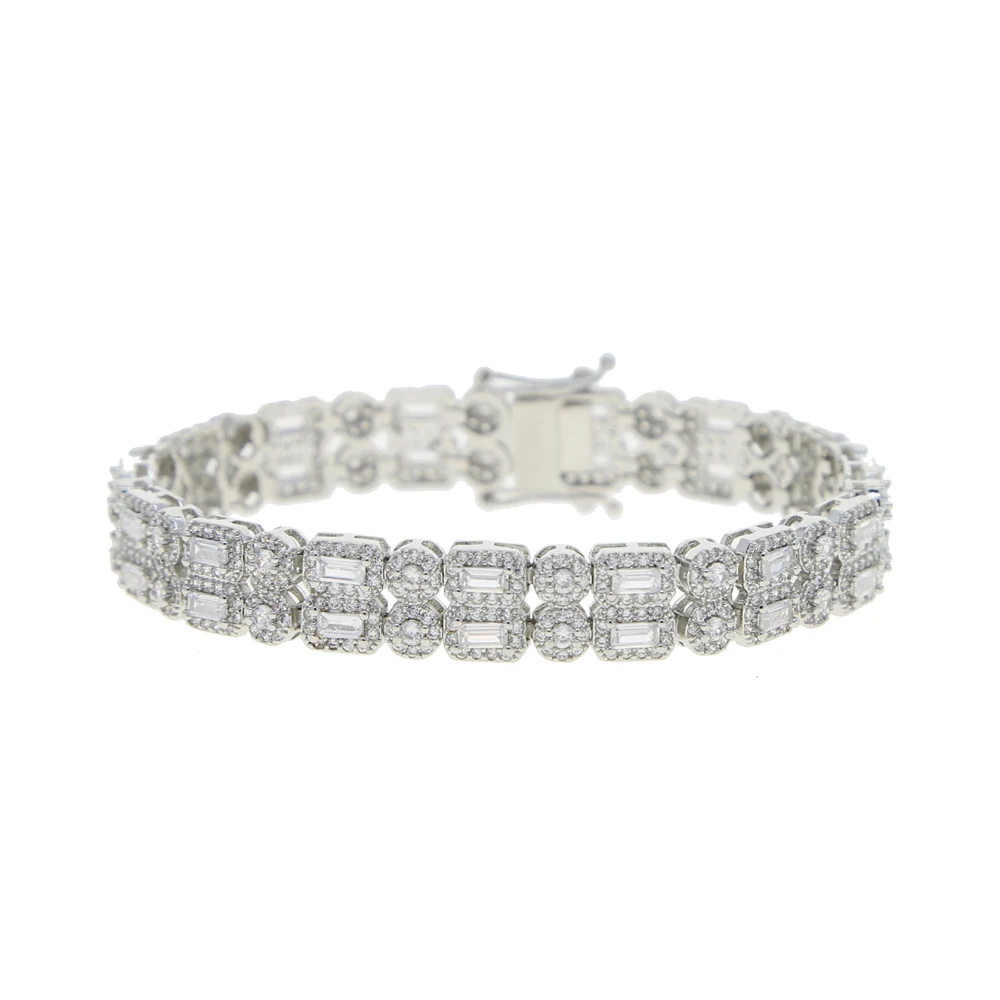 Iced Out 2 Layer Round Square Cz Paved Charm Tennis Chain Bracelet With Silver Color Punk Styles Jewelry For Men Women Hip Hop
Iced Out 2 Layer Round Square Cz Paved Charm Tennis Chain Bracelet With Silver Color Punk Styles Jewelry For Men Women Hip Hop