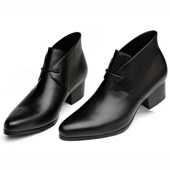 Men's Chelsea Short Boots Korean Style Pointed Toe Genuine Leather Boots Trendy High Heels Botas Hombre Winter Mens Safety Shoes
Men's Chelsea Short Boots Korean Style Pointed Toe Genuine Leather Boots Trendy High Heels Botas Hombre Winter Mens Safety Shoes