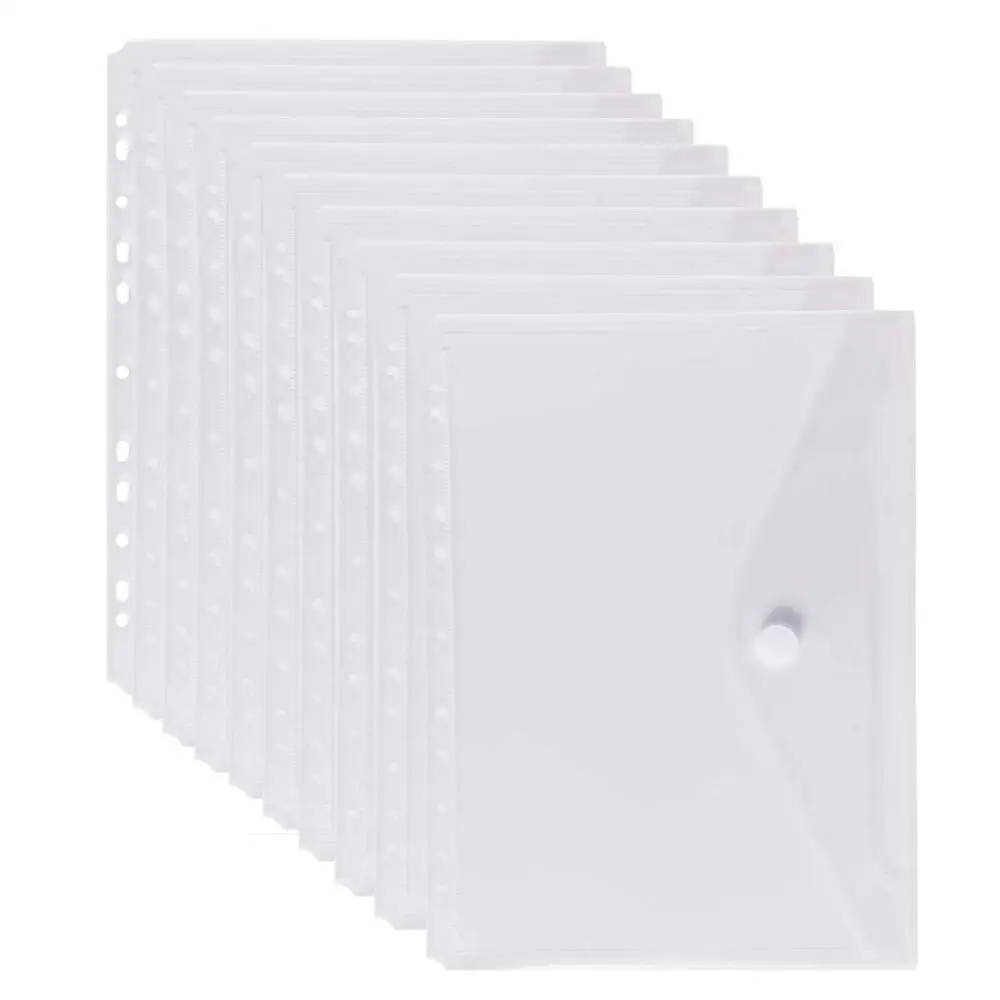 5PCS 11-Hole Clear Plastic Binder Pockets A4 Size, 8 1/2 x 11 Paper Document File Bags for 2 /3/4 Ring Binder,5 Packs
5PCS 11-Hole Clear Plastic Binder Pockets A4 Size, 8 1/2 x 11 Paper Document File Bags for 2 /3/4 Ring Binder,5 Packs