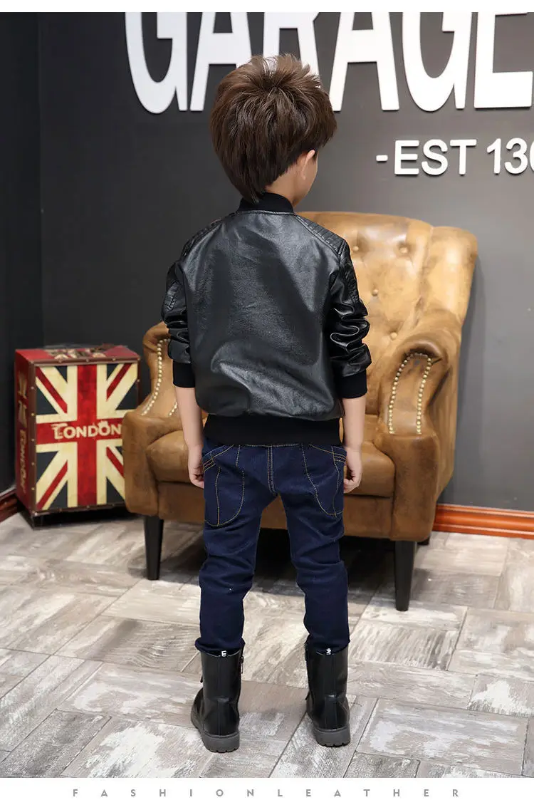 Kids Faux Leather Winter Jacket 10 H06e11445294a4dd5bc5f2b2748a381d4z