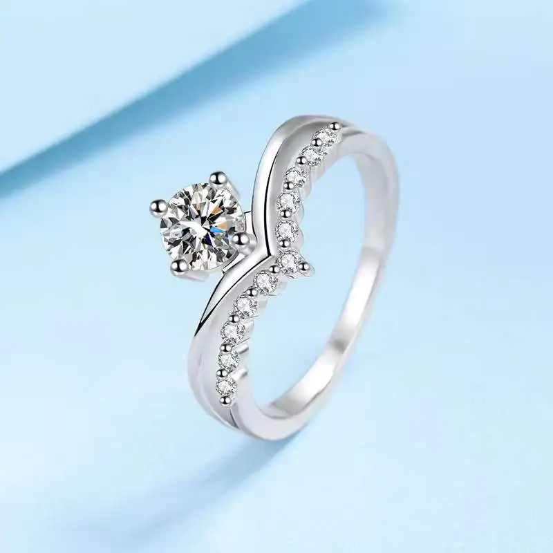 Trendy 0.5ct D Color VVS1 Moissanite Ring Women Engagement Jewellery S925 Sterling Silver Finger Rings Pass Diamond Tester Gift
Trendy 0.5ct D Color VVS1 Moissanite Ring Women Engagement Jewellery S925 Sterling Silver Finger Rings Pass Diamond Tester Gift