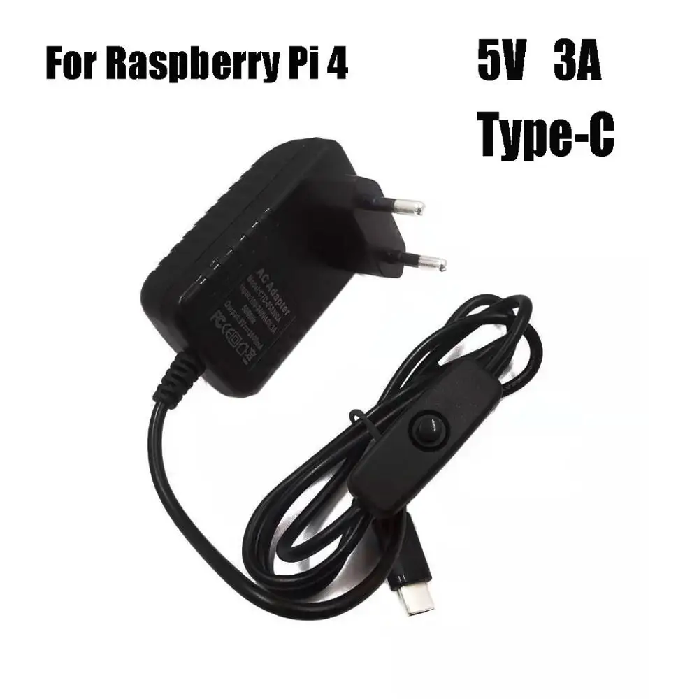 Адаптер питания для Raspberry Pi 4, 5 В, 3 А, С переключателем включения/выключения, зарядное устройство для Raspberry Pi 4, Модель B
Адаптер питания для Raspberry Pi 4, 5 В, 3 А, С переключателем включения/выключения, зарядное устройство для Raspberry Pi 4, Модель B