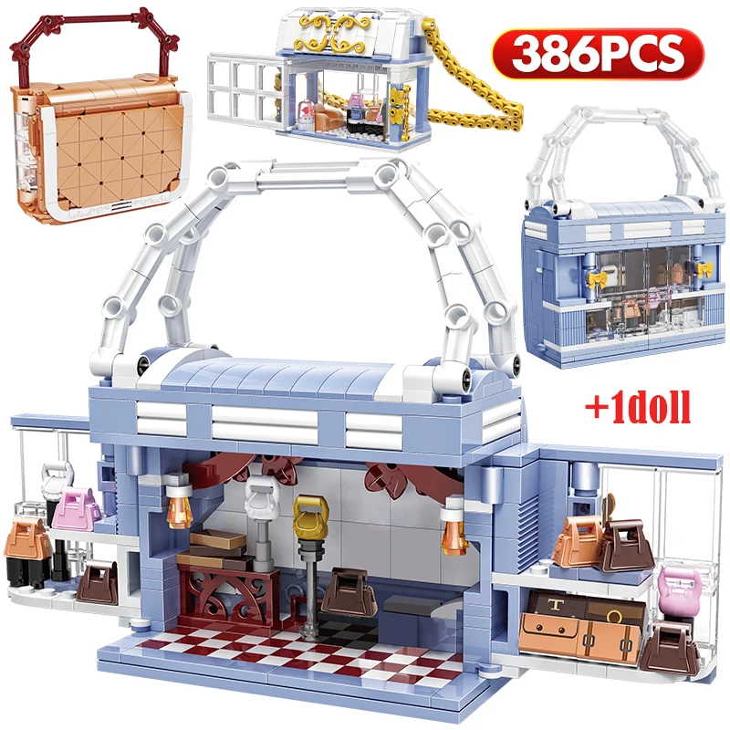 386PCS Mini City Series Street View Bag Shop Model Building Blocks Friends Figures Cute DIY Bricks Toys for Children Girls Gift
386PCS Mini City Series Street View Bag Shop Model Building Blocks Friends Figures Cute DIY Bricks Toys for Children Girls Gift