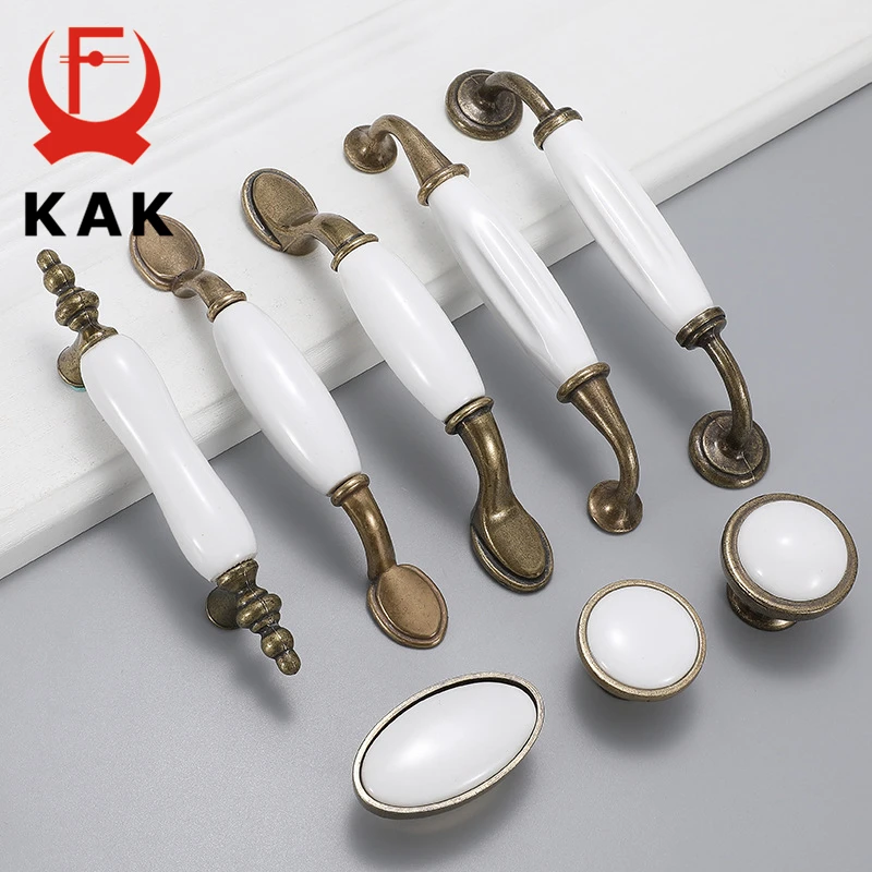 KAK Ceramic Cabinet Knobs and Handles Vintage Bronze Kitchen Handle Drawer Wardrobe Door Pulls Furniture Handle Cabinet Hardware
KAK Ceramic Cabinet Knobs and Handles Vintage Bronze Kitchen Handle Drawer Wardrobe Door Pulls Furniture Handle Cabinet Hardware