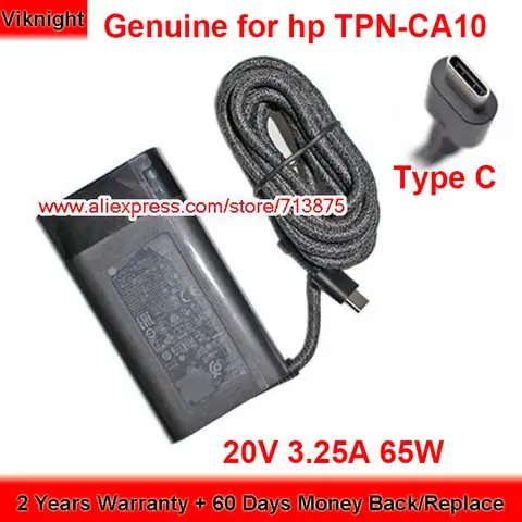 Genuine TPN-CA10 65W Charger TPN-LA12 20V 3.25A 65W AC Adapter for Hp SPECTRE X360 13AF-051NR 13-AP0121NG L04650-850 L04540-002