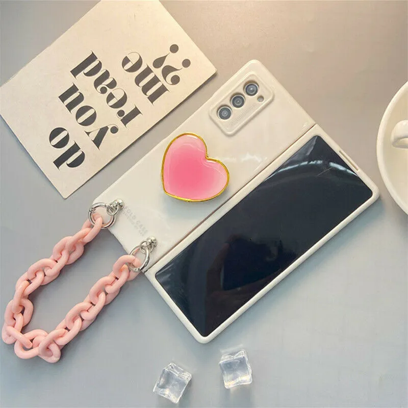 Fashion Smooth White Paint Case Cover For Samsung Galaxy Z Fold 6 5 4 3 2 Fold6 5G Love Heart Holder Bracelet Hand Chain Case
Fashion Smooth White Paint Case Cover For Samsung Galaxy Z Fold 6 5 4 3 2 Fold6 5G Love Heart Holder Bracelet Hand Chain Case