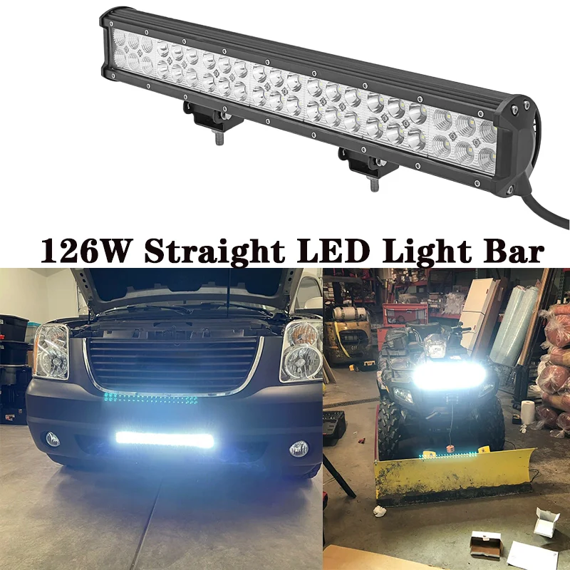 20" 126W Straigh LED Light Bar /Work Light 12V 24V For Jeep SUV Truck 4X4 UAZ 4WD ATV Off Road Driving Fog Light Lamp Combo Beam
20" 126W Straigh LED Light Bar /Work Light 12V 24V For Jeep SUV Truck 4X4 UAZ 4WD ATV Off Road Driving Fog Light Lamp Combo Beam