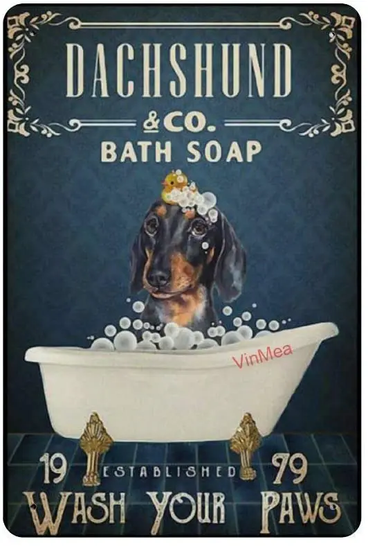 Vintage Poster Metal Sign Dachshund Co Bath Soap Wash Your Paws Wrapped Poster Vintage Looking Reproduction Metal Sign 8" X 12"
Vintage Poster Metal Sign Dachshund Co Bath Soap Wash Your Paws Wrapped Poster Vintage Looking Reproduction Metal Sign 8" X 12"