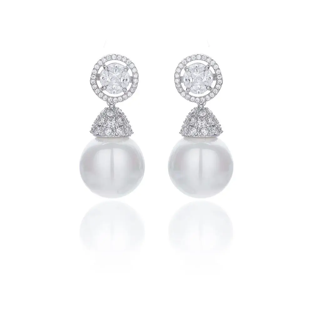 Pearl Cubic Zircon Drop Earrings for Wedding, Crystals Dangle Earring for Bride, Women Girl Gift CE10294
Pearl Cubic Zircon Drop Earrings for Wedding, Crystals Dangle Earring for Bride, Women Girl Gift CE10294