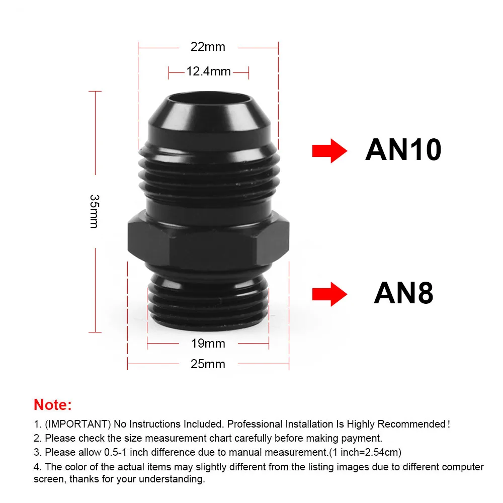 ORB-8 Мужской адаптер Фитинг Уплотнительное кольцо Boss AN8 8AN к AN10 10AN Черный TT101906
ORB-8 Мужской адаптер Фитинг Уплотнительное кольцо Boss AN8 8AN к AN10 10AN Черный TT101906