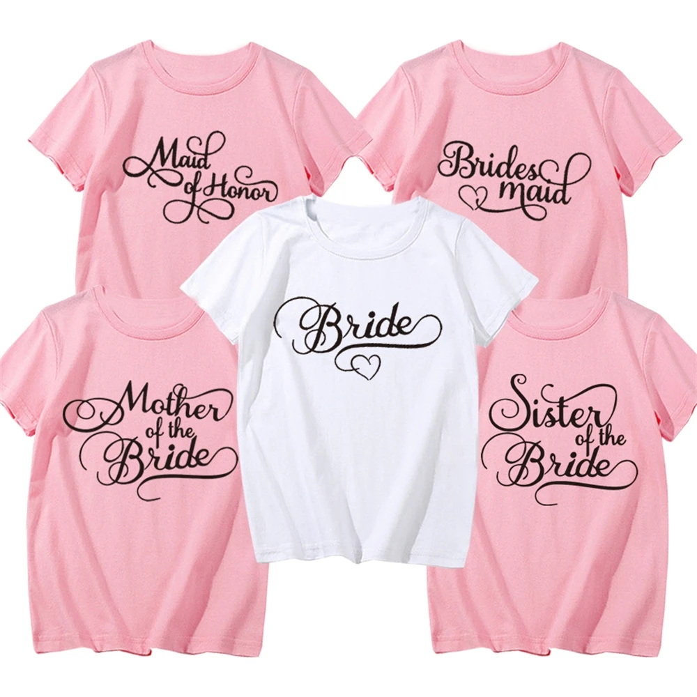 Bride Bridesmaid Tshirt Women Aesthetic Letter Print Wedding Party T-shirt Fashion Streetwear Graphic Tees Tops XOAR
Bride Bridesmaid Tshirt Women Aesthetic Letter Print Wedding Party T-shirt Fashion Streetwear Graphic Tees Tops XOAR