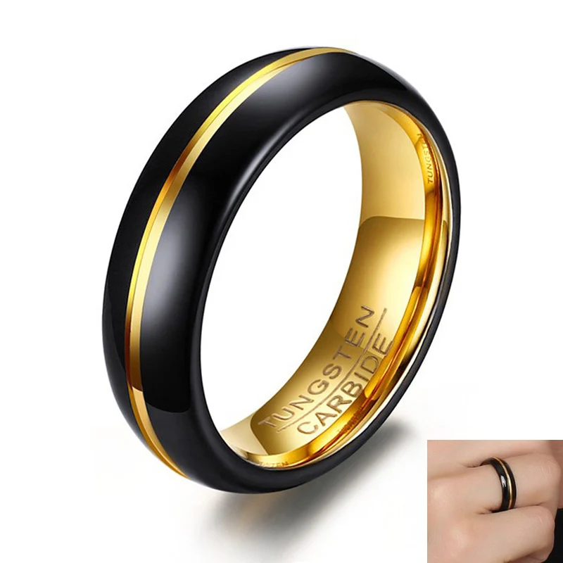 Vintage Black and Gold Tungsten Carbide Women Ring Gold Line Inner Engagement Jewelry Gifts Rings
Vintage Black and Gold Tungsten Carbide Women Ring Gold Line Inner Engagement Jewelry Gifts Rings