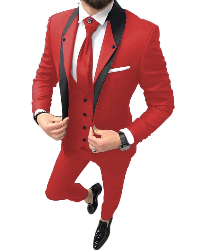 JELTONEWIN Red Mens Suits 3 Pieces Wedding Prom Tuxedos Groomsmen Blazer Suit Fashion Men Business Party Costume Homme Mariage
JELTONEWIN Red Mens Suits 3 Pieces Wedding Prom Tuxedos Groomsmen Blazer Suit Fashion Men Business Party Costume Homme Mariage