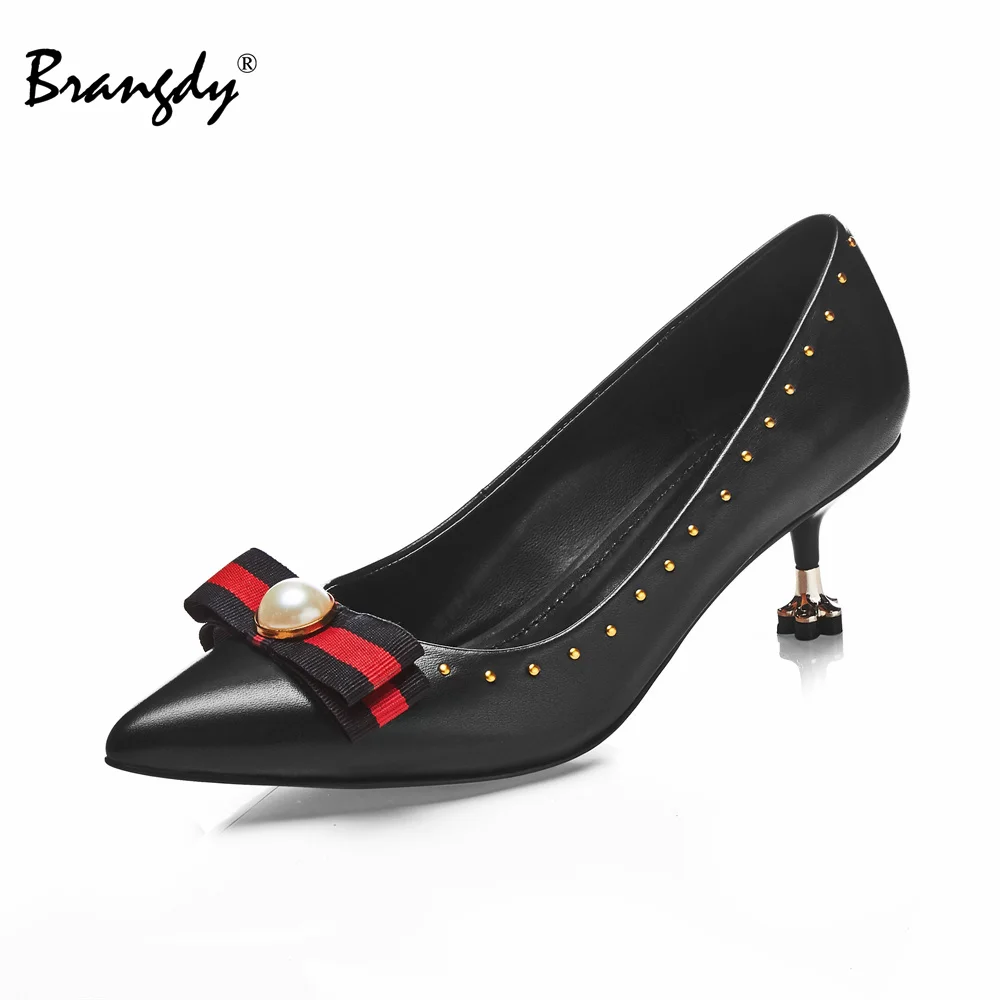 Brangdy Women Pumps Fashion Genuine Leather Women High Heels Shoes Pointed Toe Bowknot Women Thin Heels Shoes Ladies Stiletto
Brangdy Women Pumps Fashion Genuine Leather Women High Heels Shoes Pointed Toe Bowknot Women Thin Heels Shoes Ladies Stiletto
