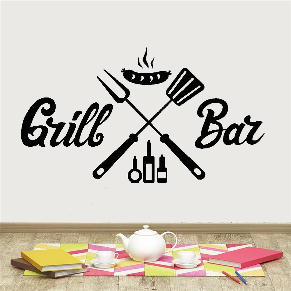 Grill Bar BBQ Wall Stickers For Dining Room Barbecue Sausage Decor Interior Vinyl Wall Decal Nordic Home Decoration Art
Grill Bar BBQ Wall Stickers For Dining Room Barbecue Sausage Decor Interior Vinyl Wall Decal Nordic Home Decoration Art