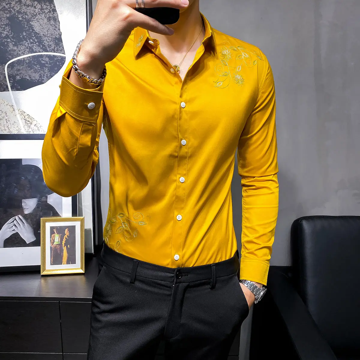 Masculina Dress Camisa Shirt Men Business Casual Men's Shirt British Style Long Sleeve Shirt Solid Color Ropa De Hombre 2020
Masculina Dress Camisa Shirt Men Business Casual Men's Shirt British Style Long Sleeve Shirt Solid Color Ropa De Hombre 2020