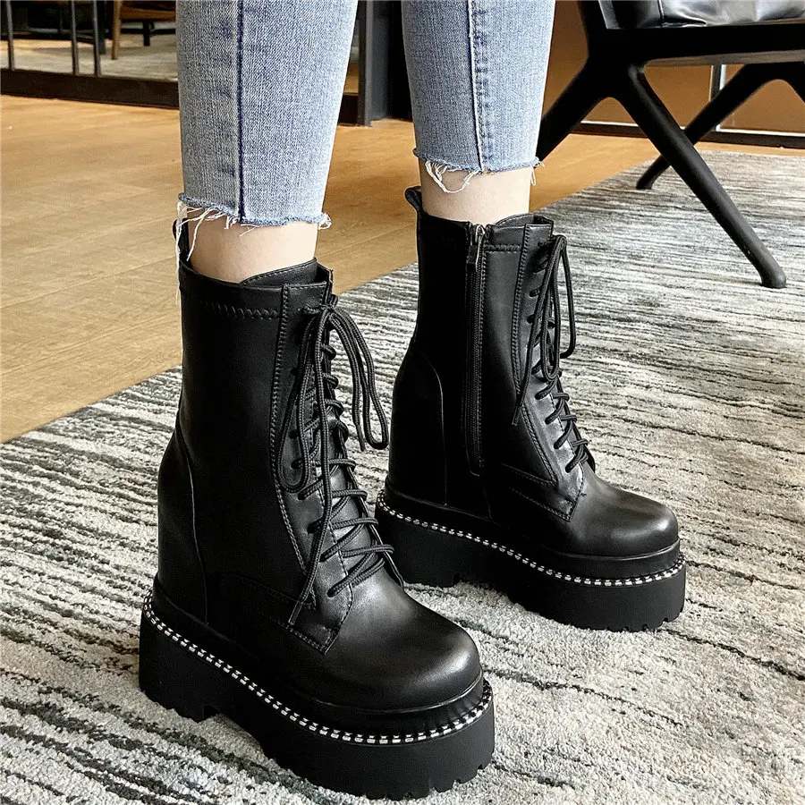 Casual Shoes Women Lace Up Leather Wedges High Heel Ankle Boots Female Round Toe Chunky Platform Pumps Shoes Fashion Sneakers
Casual Shoes Women Lace Up Leather Wedges High Heel Ankle Boots Female Round Toe Chunky Platform Pumps Shoes Fashion Sneakers