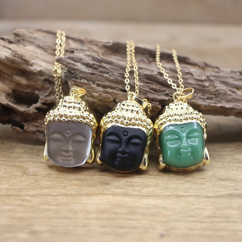 Natural Crystal Carve Buddha head Pendants Chains,Obsidian Aventurine Gems Stone Buddhism Necklace Jewelry Dropship,QC3065
Natural Crystal Carve Buddha head Pendants Chains,Obsidian Aventurine Gems Stone Buddhism Necklace Jewelry Dropship,QC3065