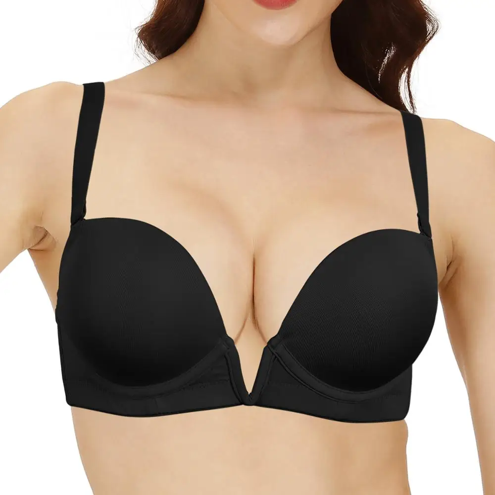 Vgplay Deep V Plunge Women Bra Thick Padded Push Up Bras for Women Add Two Cup for Small Breast Convertible Transparent Straps
Vgplay Deep V Plunge Women Bra Thick Padded Push Up Bras for Women Add Two Cup for Small Breast Convertible Transparent Straps