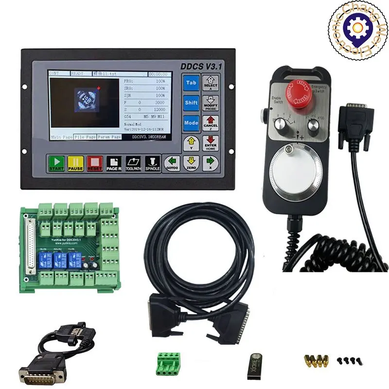 G cod Three-axis four-axis engraving machine controller cnc motion control system + emergency stop handwheel mpg offline control
G cod Three-axis four-axis engraving machine controller cnc motion control system + emergency stop handwheel mpg offline control