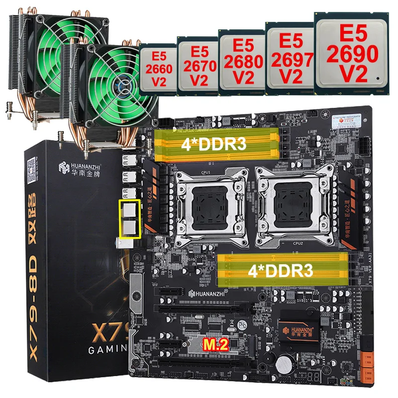 Материнская плата HUANANZHI X79-8D, с высокоскоростным слотом M.2 NVME SSD, 2 ГГц, LAN-порт, два процессора Xeon E5 2690 V2, 3,0 ГГц, 10 ядер, 20 потоков
Материнская плата HUANANZHI X79-8D, с высокоскоростным слотом M.2 NVME SSD, 2 ГГц, LAN-порт, два процессора Xeon E5 2690 V2, 3,0 ГГц, 10 ядер, 20 потоков