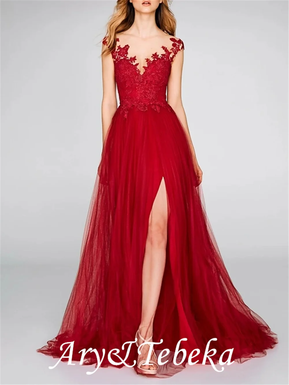 A-Line Sexy Engagement Formal Evening Dress V Neck Sleeveless Court Train Tulle Lace with Split Appliques 2021
A-Line Sexy Engagement Formal Evening Dress V Neck Sleeveless Court Train Tulle Lace with Split Appliques 2021