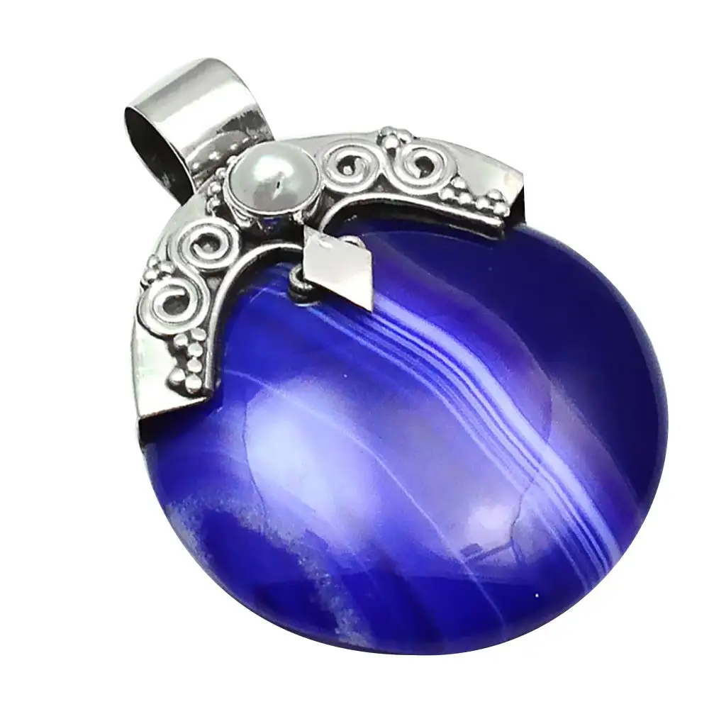 Genuine Botswana Agate Pendant 925 Sterling Silver, 39.7 mm, 2SP0131
Genuine Botswana Agate Pendant 925 Sterling Silver, 39.7 mm, 2SP0131