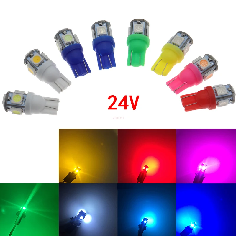 100PCS T10 5050 5 SMD SMD 194 168 W5W 12V 24V DC 5 LED Light Bulb Clearance Light Wedge Lamp Car Styling
100PCS T10 5050 5 SMD SMD 194 168 W5W 12V 24V DC 5 LED Light Bulb Clearance Light Wedge Lamp Car Styling