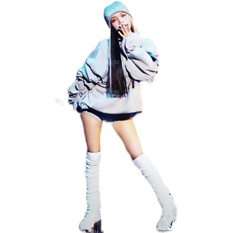 Kpop Lisa Sexy Gray Loose Hoodies Nightclub Dj Satge Costume Dance Outfits Women Jazz Pole Dance Costume Slim Shorts Rave Suits
Kpop Lisa Sexy Gray Loose Hoodies Nightclub Dj Satge Costume Dance Outfits Women Jazz Pole Dance Costume Slim Shorts Rave Suits