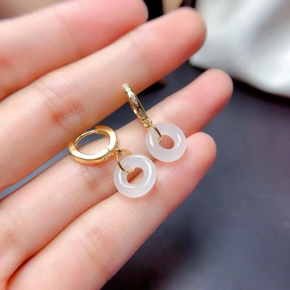 exquisite white Jade earring for women ornament real 925 silver gold plated special design natural jade party gift luckstone
exquisite white Jade earring for women ornament real 925 silver gold plated special design natural jade party gift luckstone