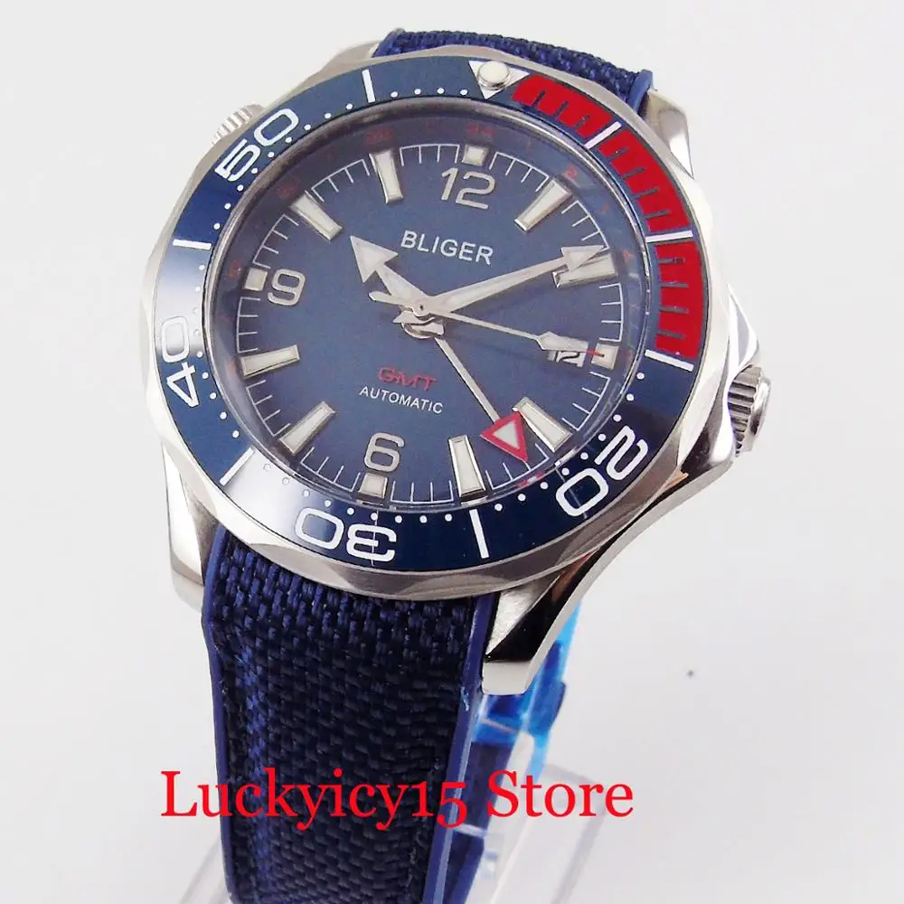 BLIGER 41mm Automatic Men Watch Sapphire Glass GMT Hand Blue Dial Rubber Strap/Mental Strap
BLIGER 41mm Automatic Men Watch Sapphire Glass GMT Hand Blue Dial Rubber Strap/Mental Strap