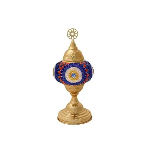 LaModaHome English Moroccan Handmade Mosaic Glass Table Lamp Light with Decorative Golden Colored Copper Fixture for Bedroom, Li
LaModaHome English Moroccan Handmade Mosaic Glass Table Lamp Light with Decorative Golden Colored Copper Fixture for Bedroom, Li