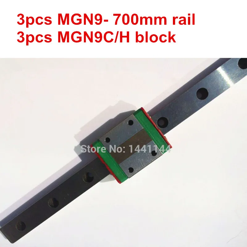 MGN9 Miniature linear rail:3pcs MGN9 - 700mm rail+3pcs MGN9C/MGN9H carriage for X Y Z axies 3d printer parts
MGN9 Miniature linear rail:3pcs MGN9 - 700mm rail+3pcs MGN9C/MGN9H carriage for X Y Z axies 3d printer parts
