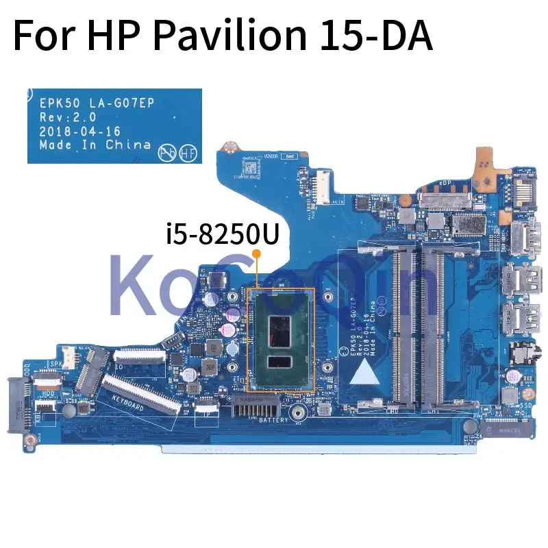 Материнская плата для ноутбука HP Pavilion 15-DA i5-8250U материнская плата для ноутбука SR3LA DDR4
Материнская плата для ноутбука HP Pavilion 15-DA i5-8250U материнская плата для ноутбука SR3LA DDR4