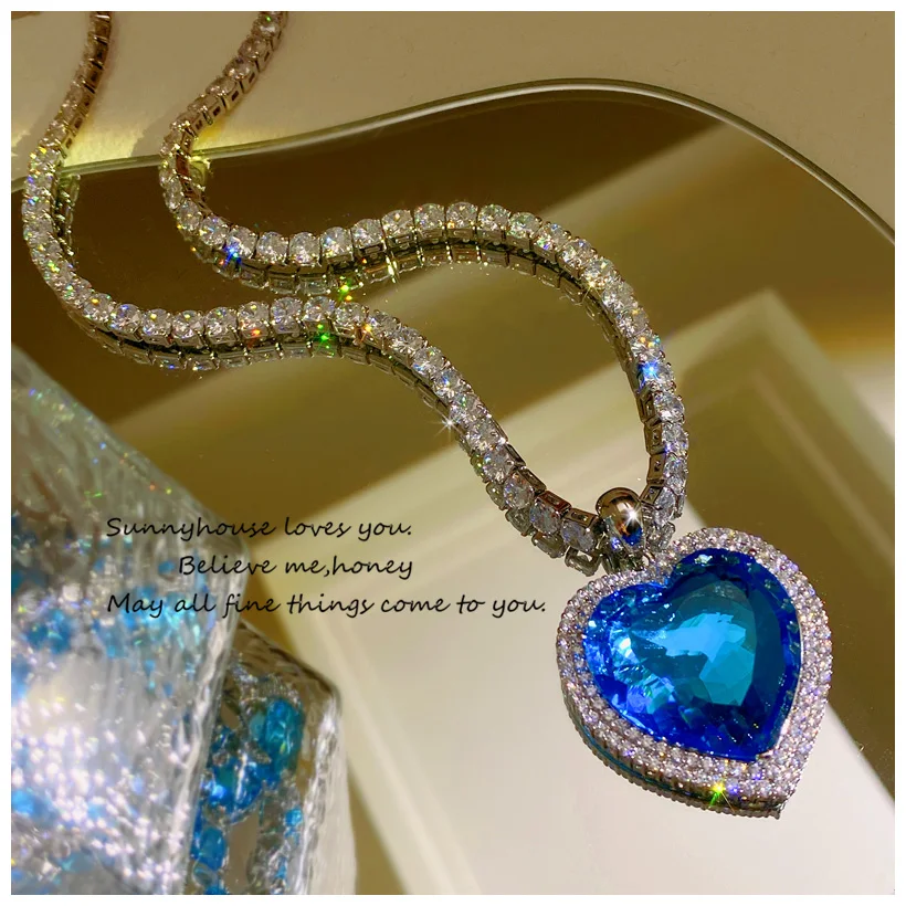 CC Necklaces Pendants For Women Blue Heart Neck Necklace Drawstring Chain Wedding Party Accessory Fine Jewelry Party Gift CCE926
CC Necklaces Pendants For Women Blue Heart Neck Necklace Drawstring Chain Wedding Party Accessory Fine Jewelry Party Gift CCE926