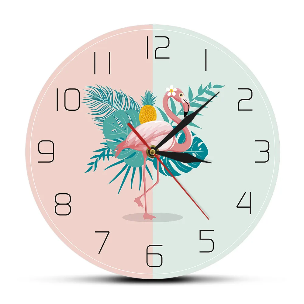 Tropical Flamingo Wall Clock Pink Flamingo Nursery Wall Art Nature Home Decor Girls Living Room Clock Non Ticking Wall Watch
Tropical Flamingo Wall Clock Pink Flamingo Nursery Wall Art Nature Home Decor Girls Living Room Clock Non Ticking Wall Watch