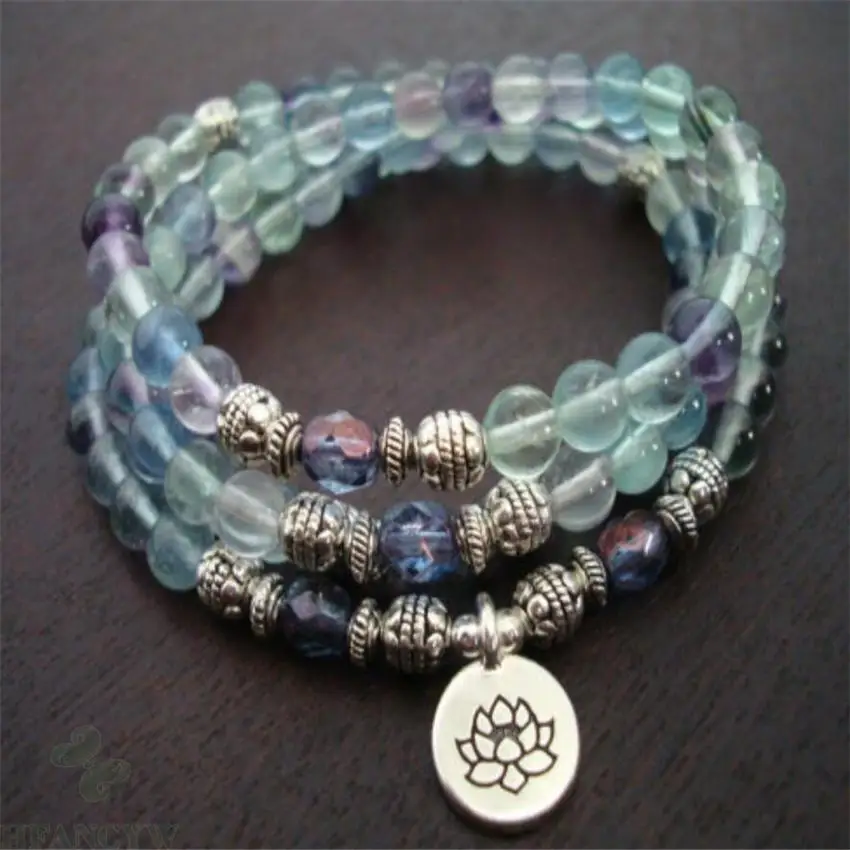 6mm Multi-color Fluorite gemstone Bracelet 108 Beads pendant Handmade spirituality energy pray Healing Zazen Lucky chain Mala
6mm Multi-color Fluorite gemstone Bracelet 108 Beads pendant Handmade spirituality energy pray Healing Zazen Lucky chain Mala