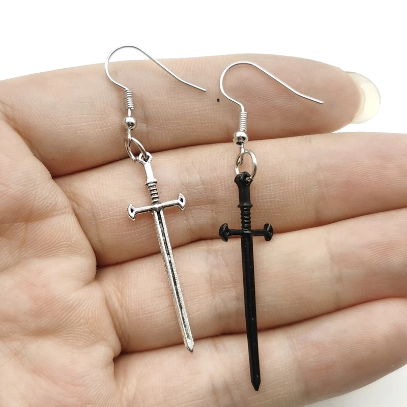 1Pair Mini Vintage Cool Sword Earrings Female Punk Ear Hoops for Womens Jewelry Long Sword Earrings Long Unique Gothic Earring
1Pair Mini Vintage Cool Sword Earrings Female Punk Ear Hoops for Womens Jewelry Long Sword Earrings Long Unique Gothic Earring